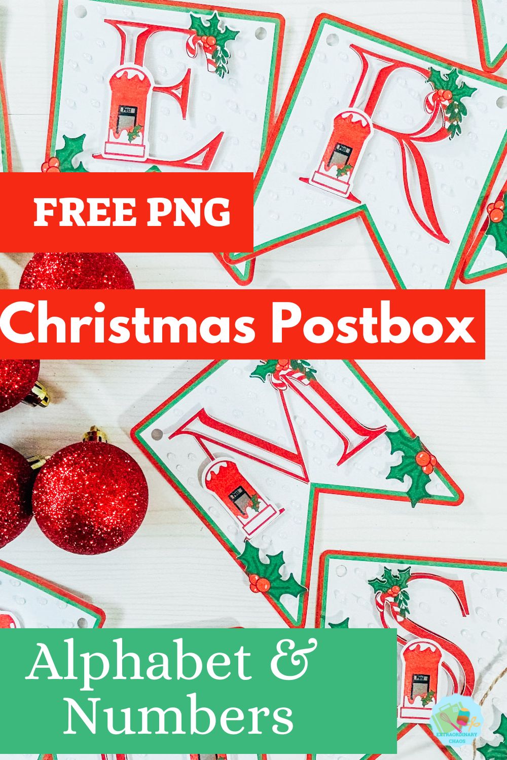 Free Printable Postbox Christmas letters and numbers