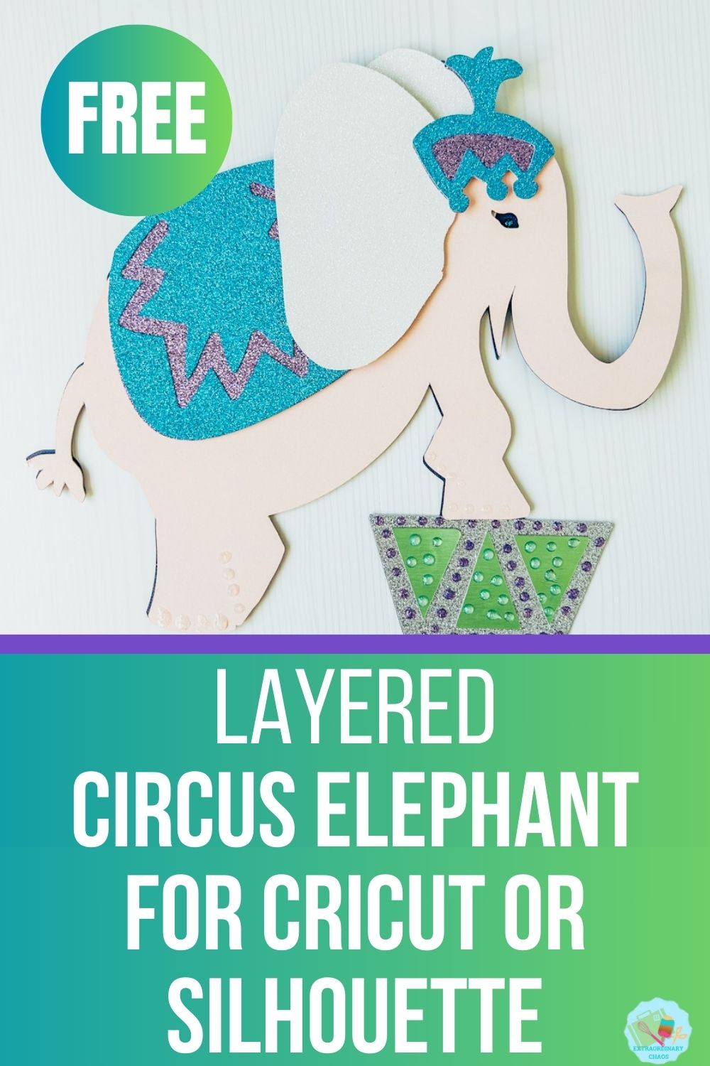 Free layered Circus Elephant for Cricut and Silhouette