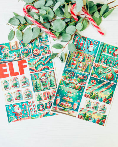Free Printable Christmas Elf Stickers For Planners and Scrapbooking