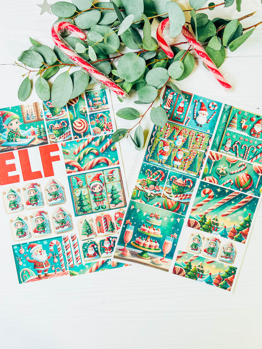Elf on the shelf stickers for print and cut planners and scrapbooking