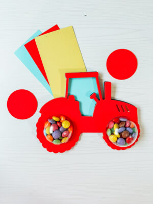 Free SVG layered tractor with candy wheels
