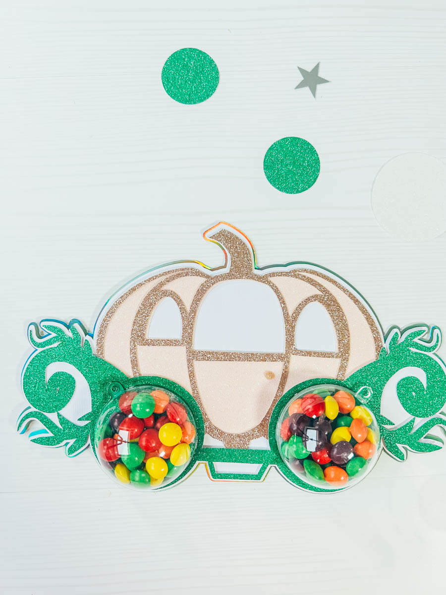 Pumpkin SVG cake topper with optional candy wheels