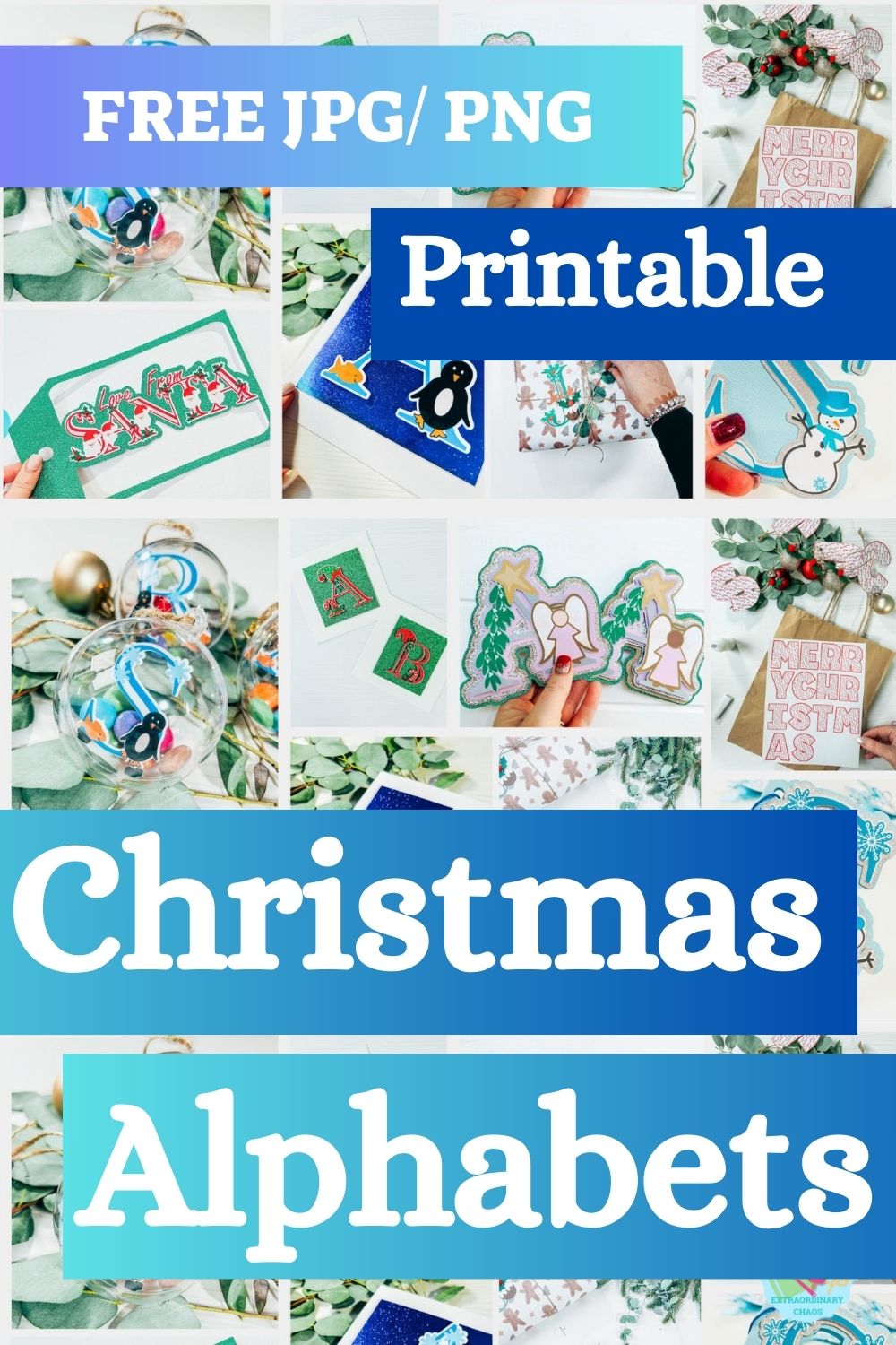 Copy of Free downloadable Printable JPG PNG Christmas Alphabets