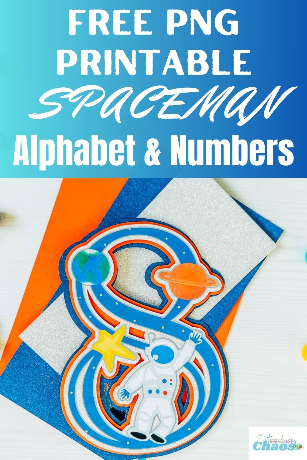 Free printable spaceman alphabet letters and numbers for Cricut and Silhouette