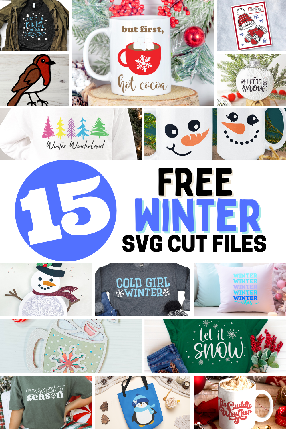 15 Free Winter Themed SVG Files for Cricut and Silhouette