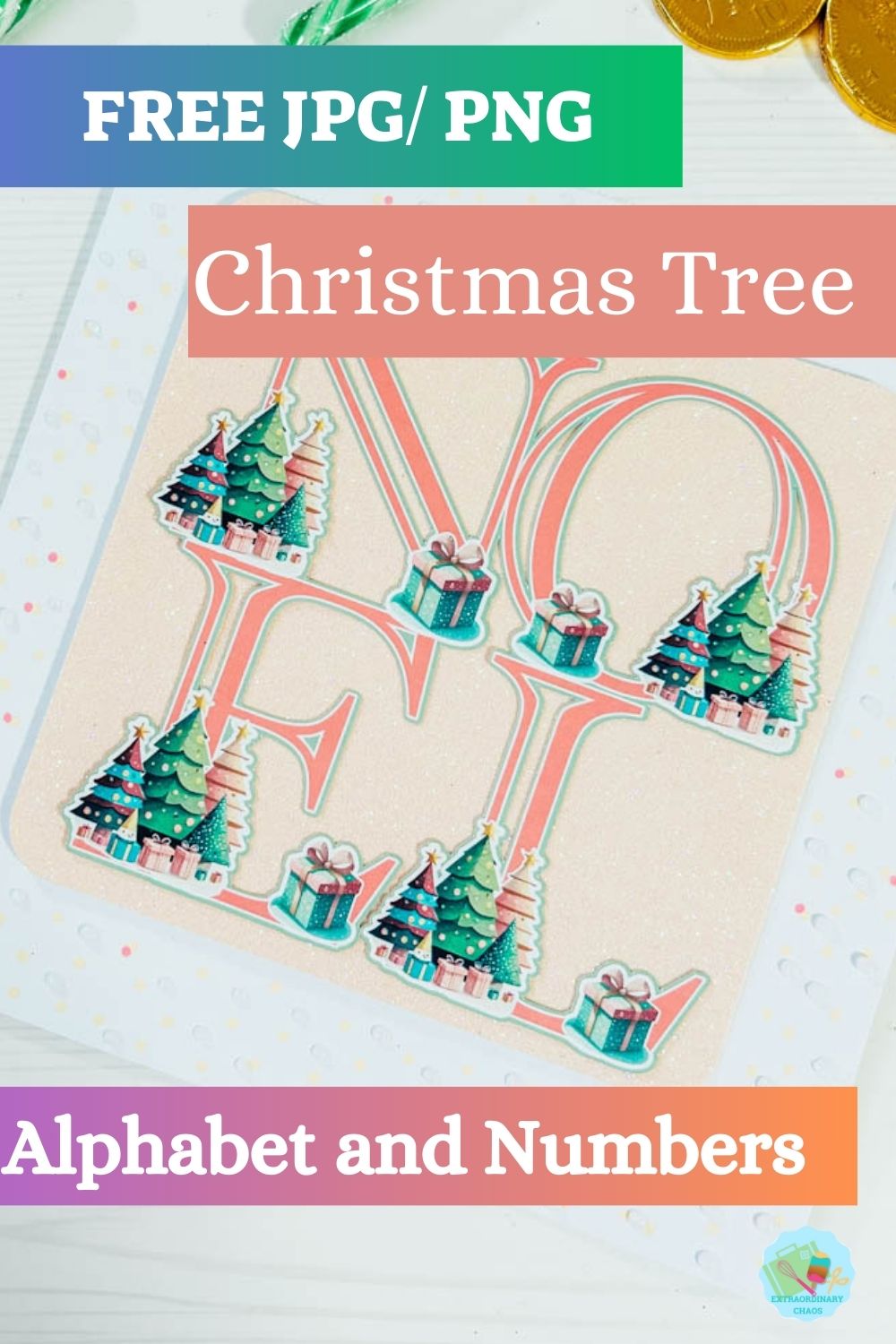 Free JPG PNG Christmas Tree Printable Alphabet and Numbers