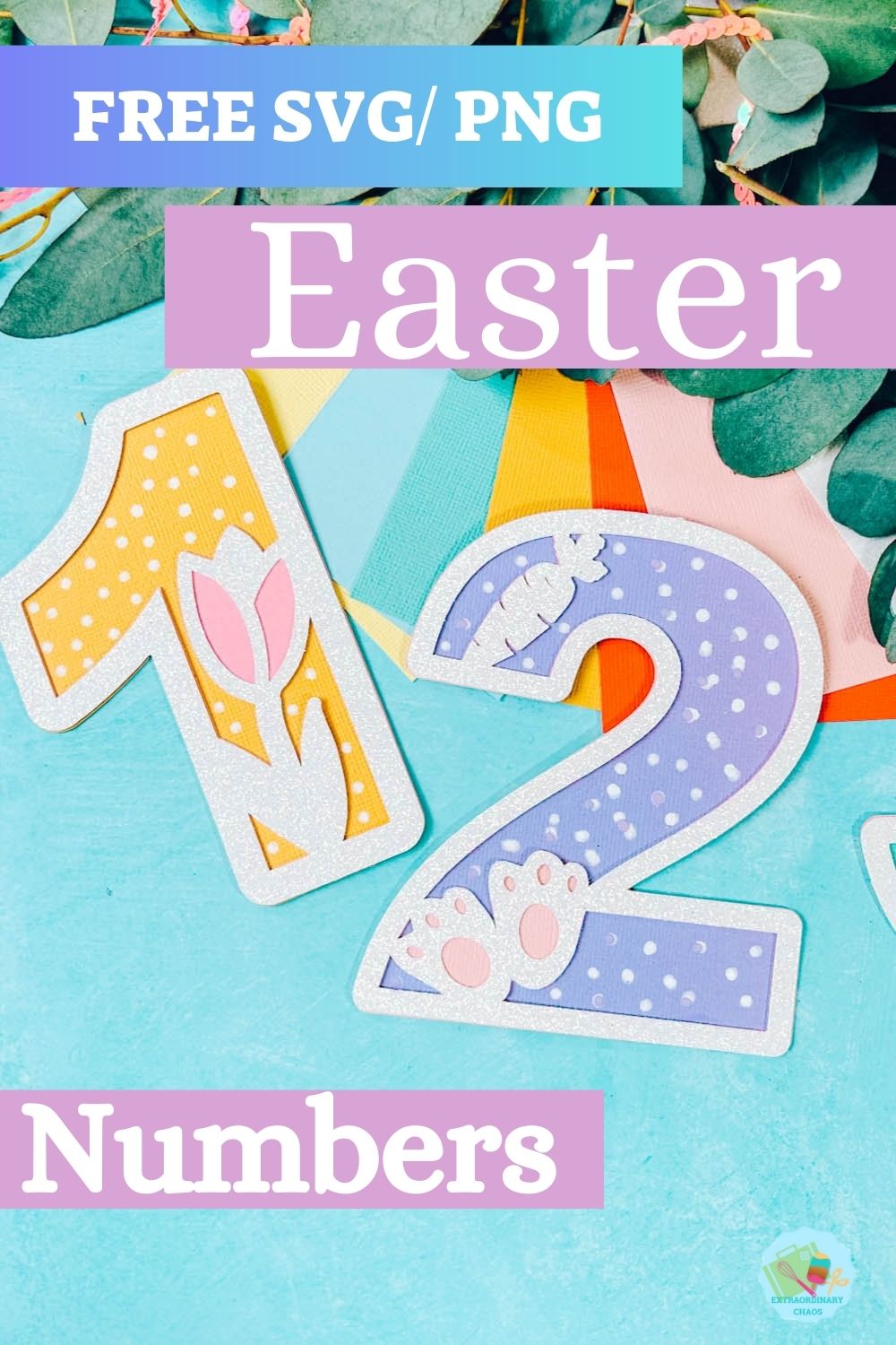 Free SVG PNG Easter Numers for Cricut and Silhouette