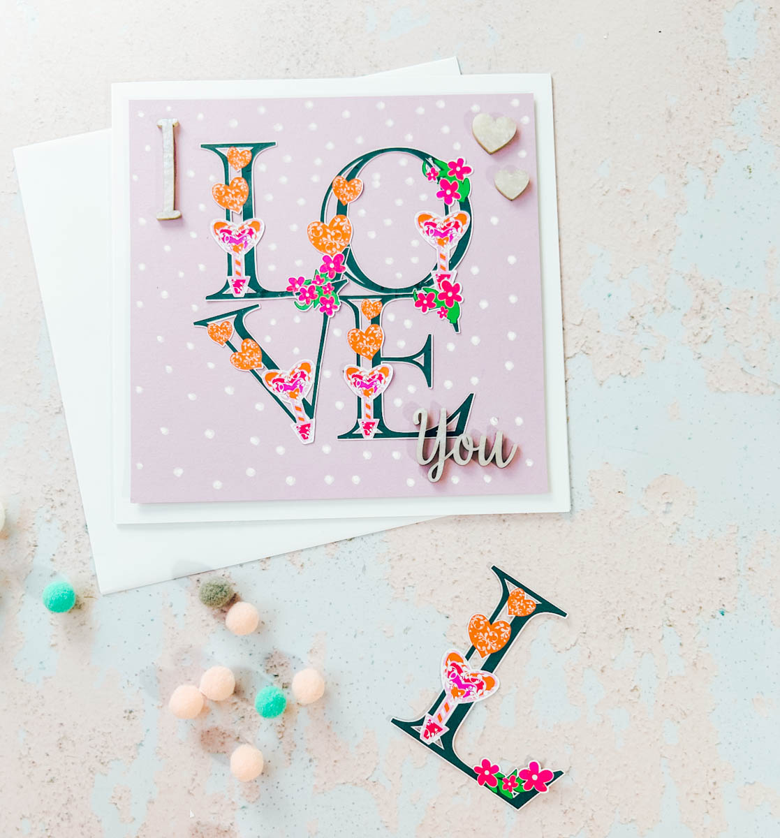 PNG hearts and flowers printable letters for print and cut and sublimation projects