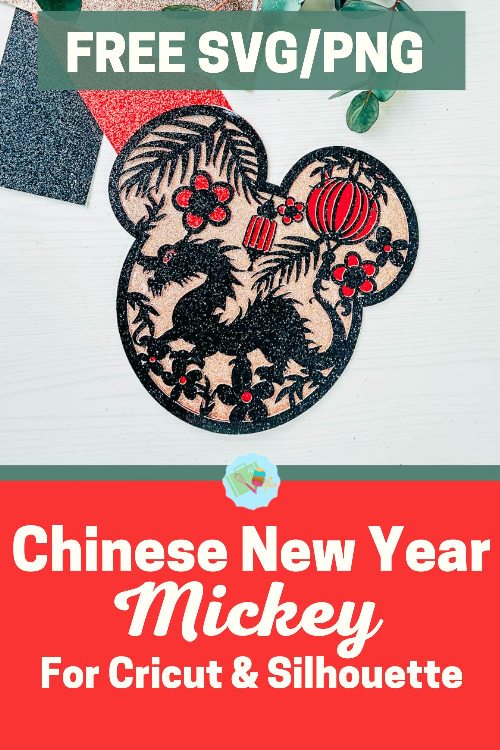SVG PNG Chinese New Year, Year of the Dragon Mickey for Cricut and Silhouette