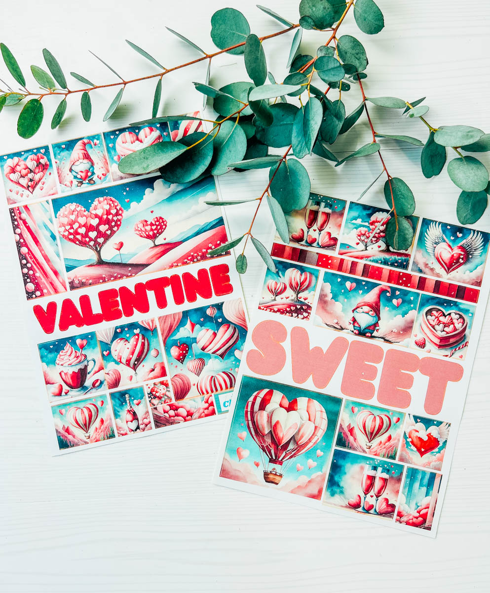 Sweet Valentines printable Stickers download for Cricut and Silhouette